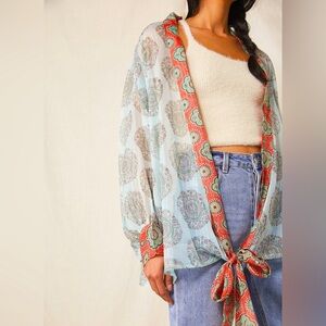 Free People “Kantha Shimmer Tie Front KiMono”